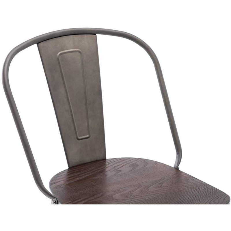 Burney Counter Stool with Metal Frame, Brown, Counter Stool (24” Seat Height)
