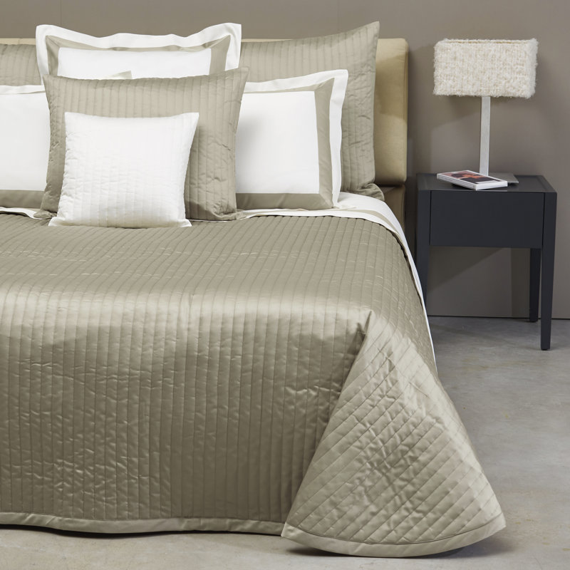 Siena Channel Coverlet, Queen Coverlet, Khaki