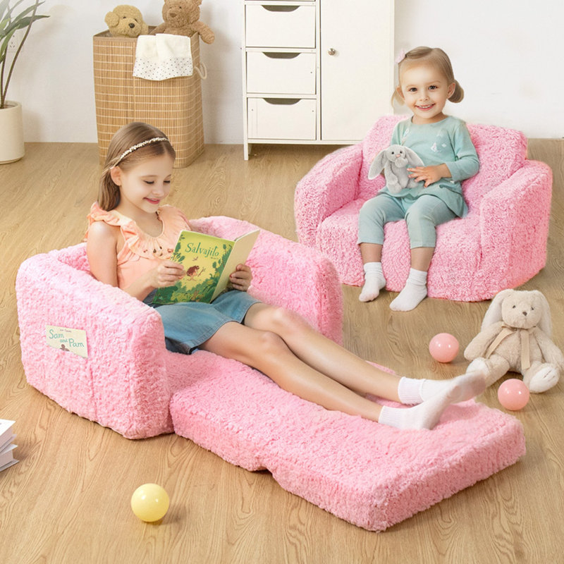 Canapé pour enfants, chaises-lits pour tout-petits, canapé pliant pour enfants, Rose
