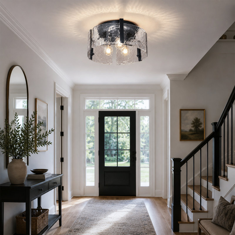 3 Heads Gold Finish Ceiling Light, Black