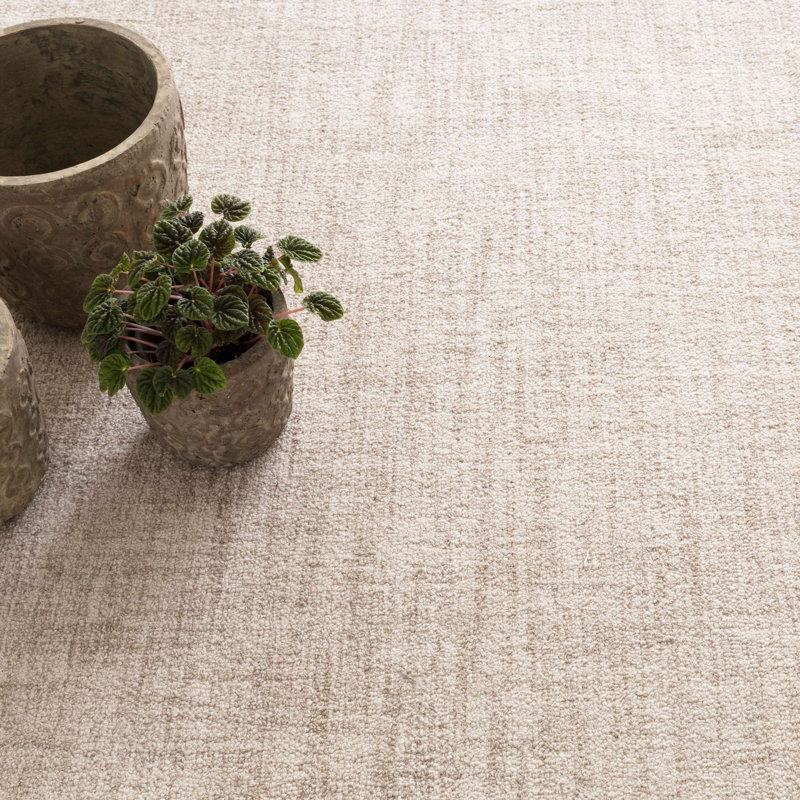 Crosshatch Ivory Hand Micro Hooked Wool Rug, Rectangle 2' x 3'