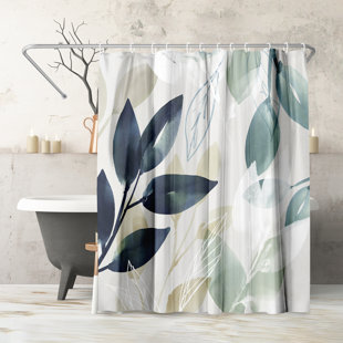 BIANCA Waterproof Shower Curtain With Hooks -1pc Standard size