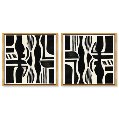 Noir Patterns Set Canvas Elegant Boho Art by Art Remedy