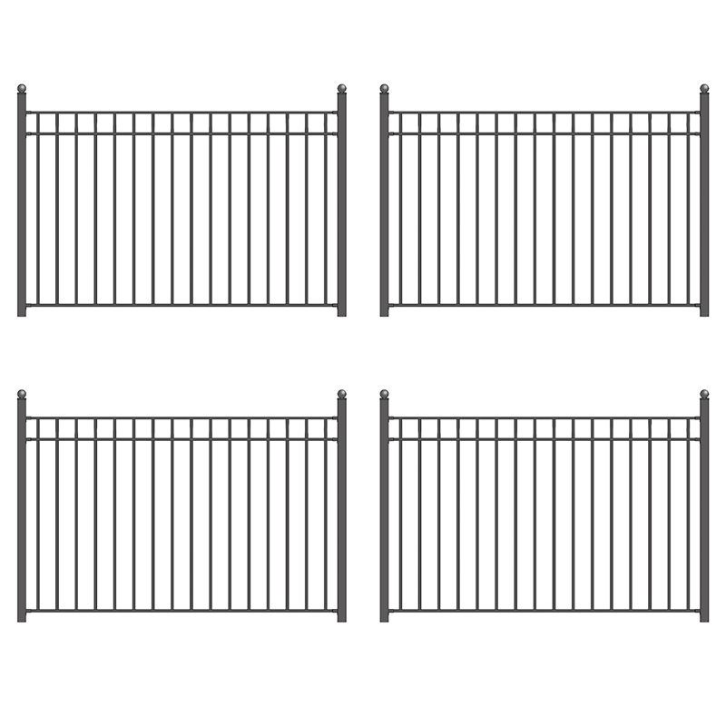 Madrid Style Black Metal 5ft x 8ft Ornamental Fence Panels