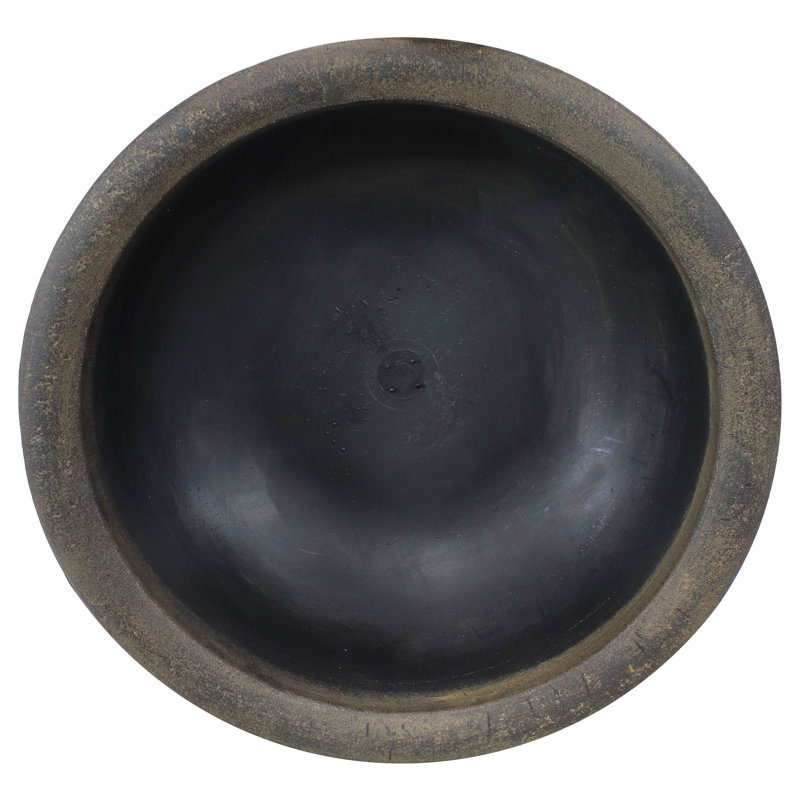 Pot de fleurs rond en polyrésine pour l'extérieur 20,75 po x 20,75 po x 11,5 po Ascend, 1, Brun