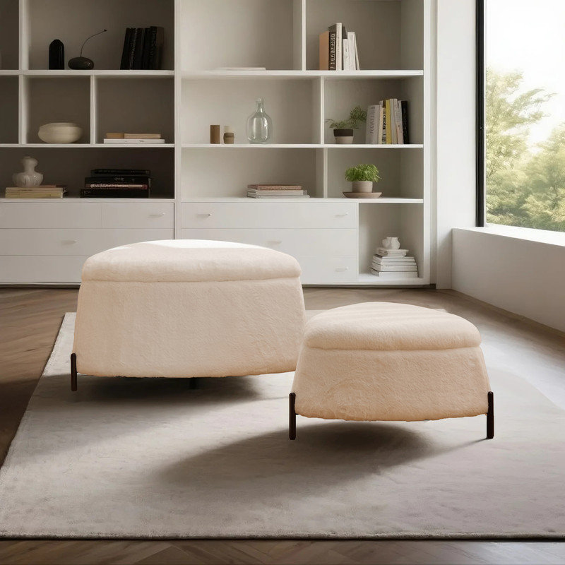 Ensemble de repose-pieds 2 pièces avec repose-pieds polyvalent, banc à chaussures et table d'appoint, Chameau clair