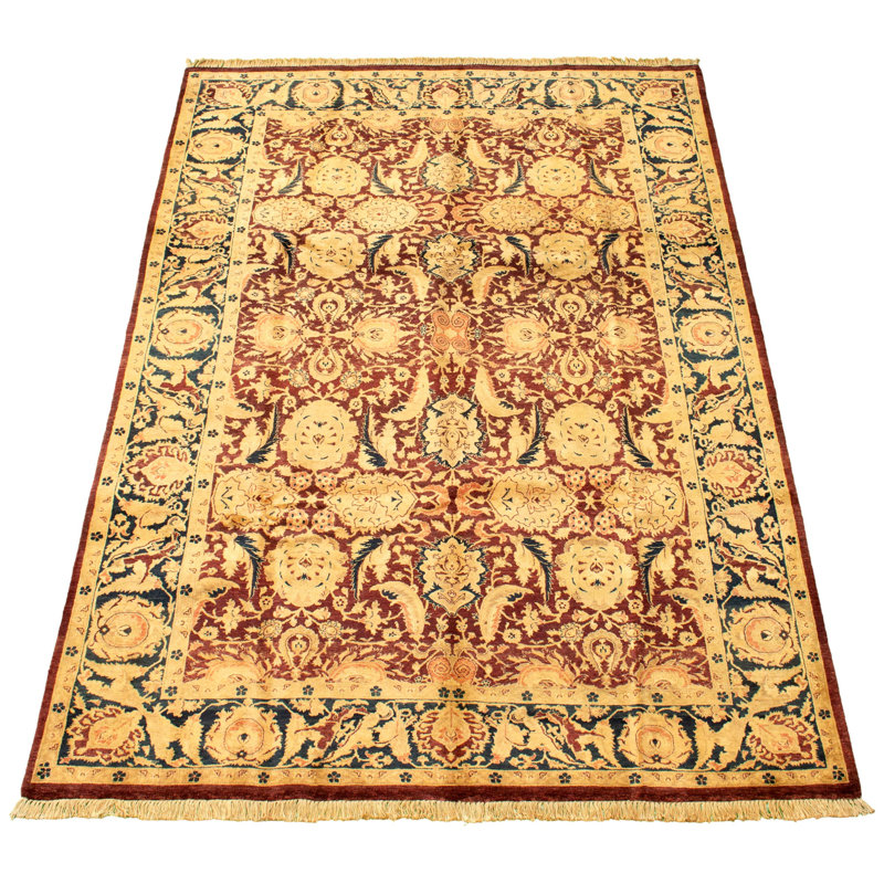 One-of-a-Kind Rectangle 6' X 9' New Age Wool Area Rug in Dark Red