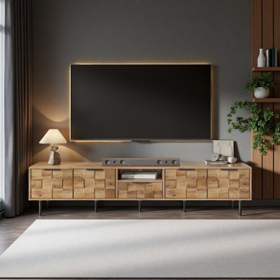 Meuble télé 78 po pour téléviseur 85 75 65 po, consoles télé pour le salon, meuble télé en bois avec rangement