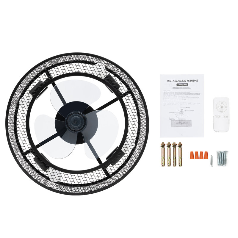 Hallas 18'' Flush Mount Ceiling Fan with Light Kit