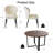 43.3" Round Extendable Dining Table Set For 4, Mid-century Modern Walnut Finish Mdf Kitchen Table With Cross Base & Upholstered Chairs, Space-saving Dining Room Furniture Set-1895374830