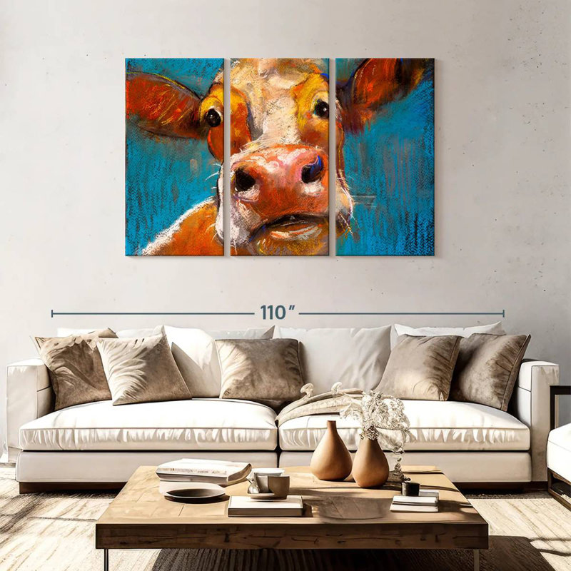 Vache jaune, H 48 po x l 74 po