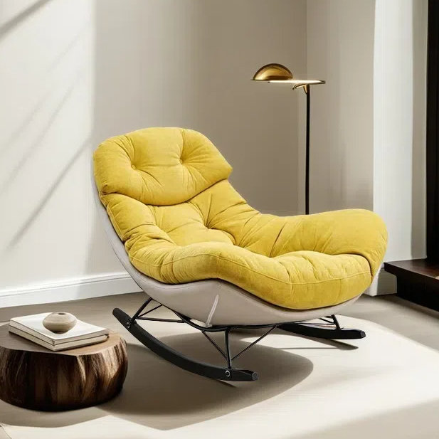 Fauteuil à bascule Simple Fashion, Jaune, Beige