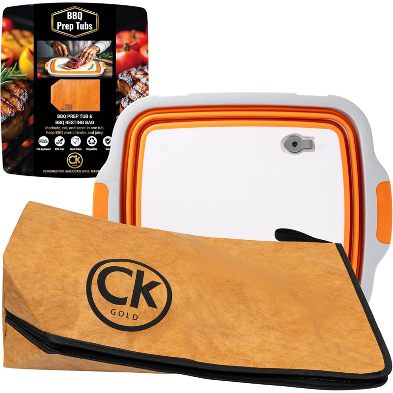 Ensemble de 3 cuves de préparation pour barbecue pliables - pour la préparation des repas