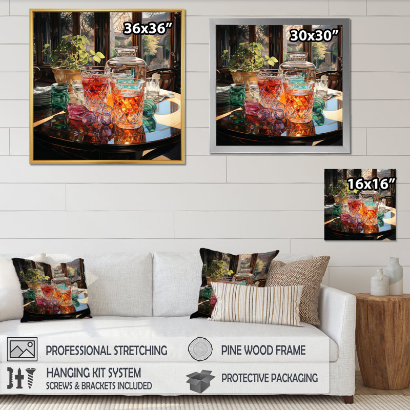 "Creative Beverage Assortement IV" sur toile, Cadre photo noir, H 24 po x l 24 po x P 1 po