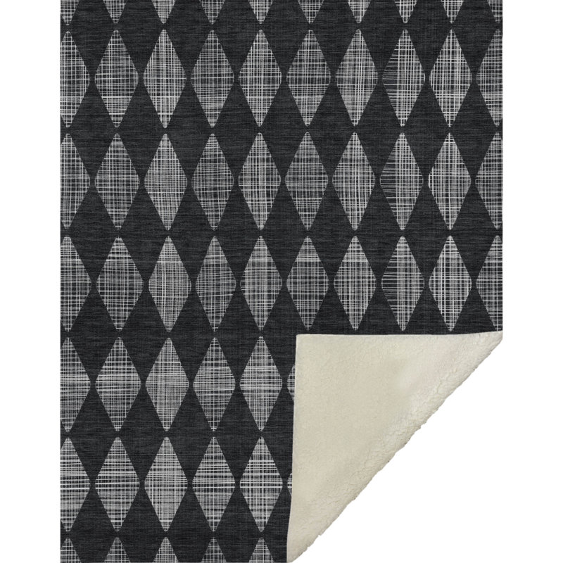 Jeté en sherpa Addison ASB578, Gris anthracite