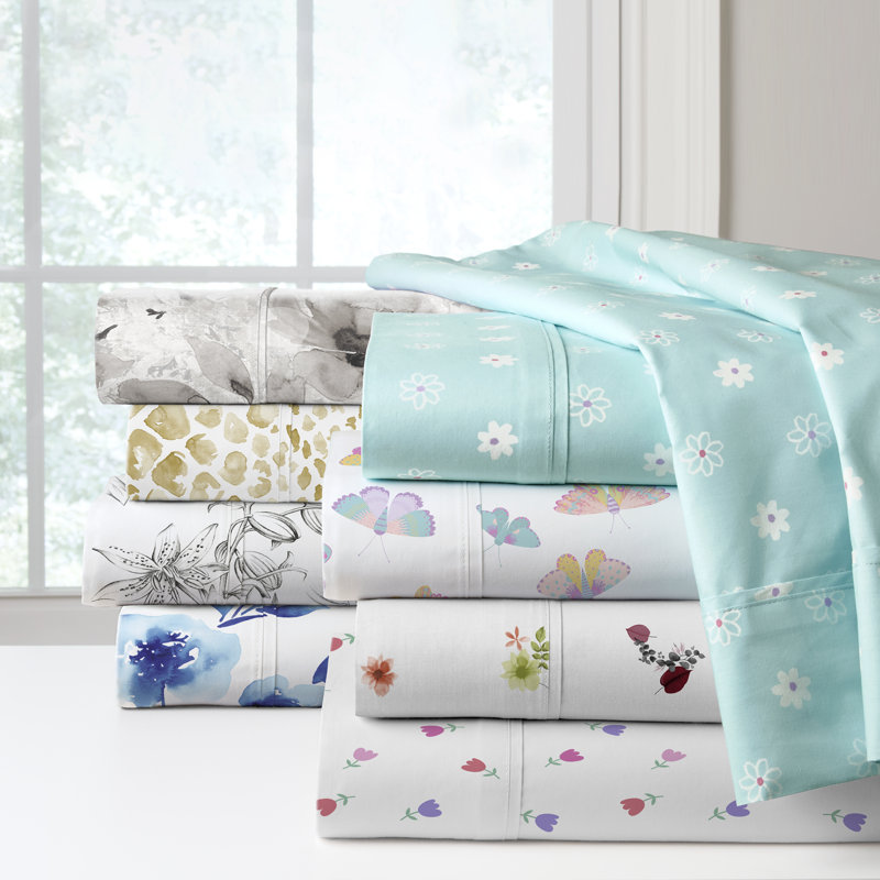 Pointehaven Floral Garden Cotton Percale Printed 2 pc Pillow Cases, King, King Pillow Case, Floral Garden