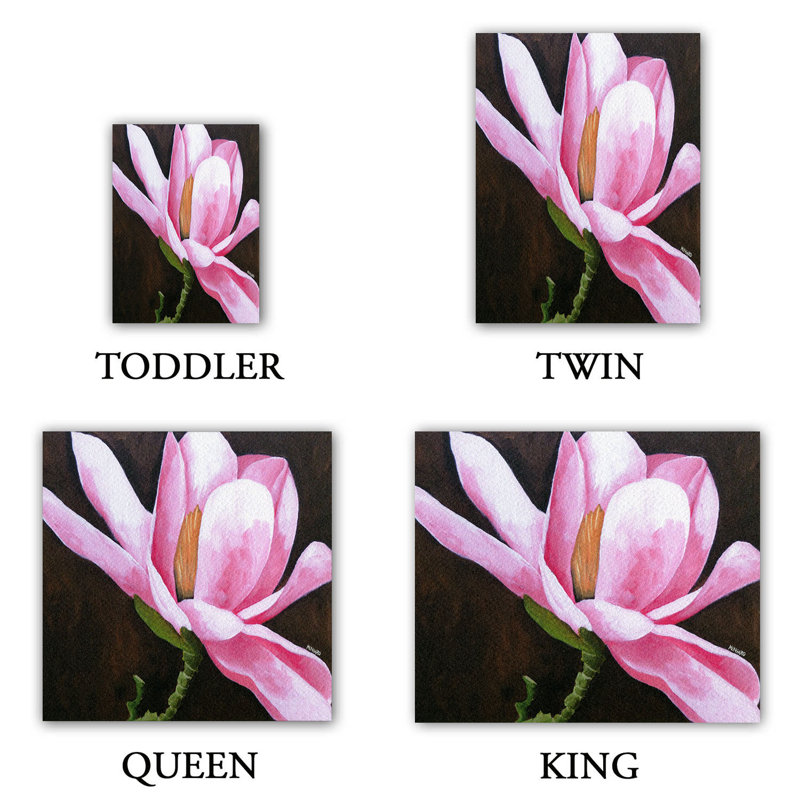 Ensemble de housse de couette magnolia, 1 housse + 2 taies très grand lit