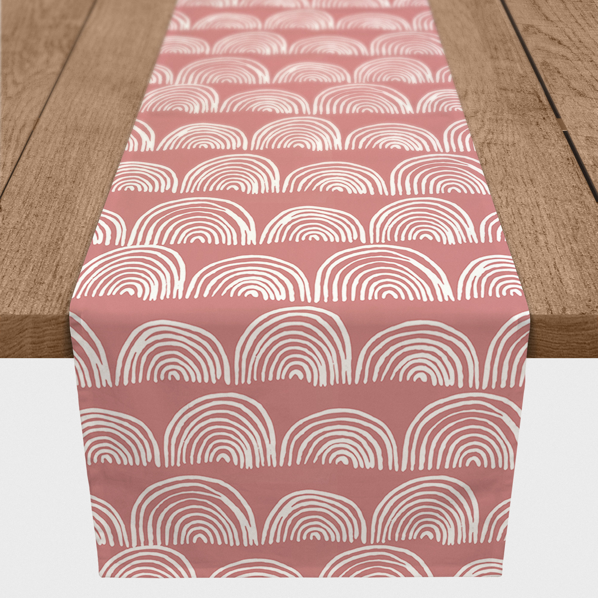 Designs Direct Creative Group Half Circle Pattern Yellow 4 Table Runner | Wayfair