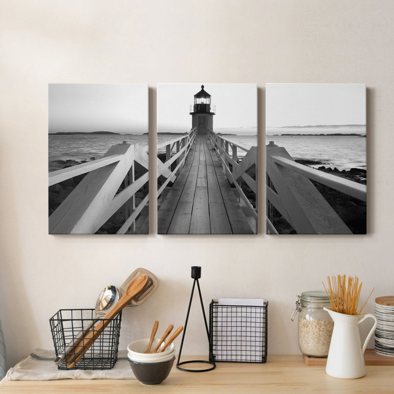 Phare Marshall Point - toile tendue avec châssis de qualité supérieure - prête à être accrochée, H 36 po x l 72 po x P 1 po