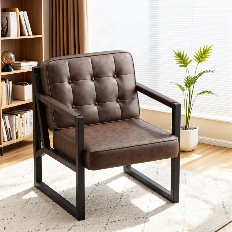 Fauteuil d'appoint Modern, Similicuir cacao