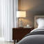 Lampe de table en pierre non tissée à quartz avec base ondulée sculptée, bureau à domicile, chambre à coucher, éclairage de salon - 30 po - blanc
