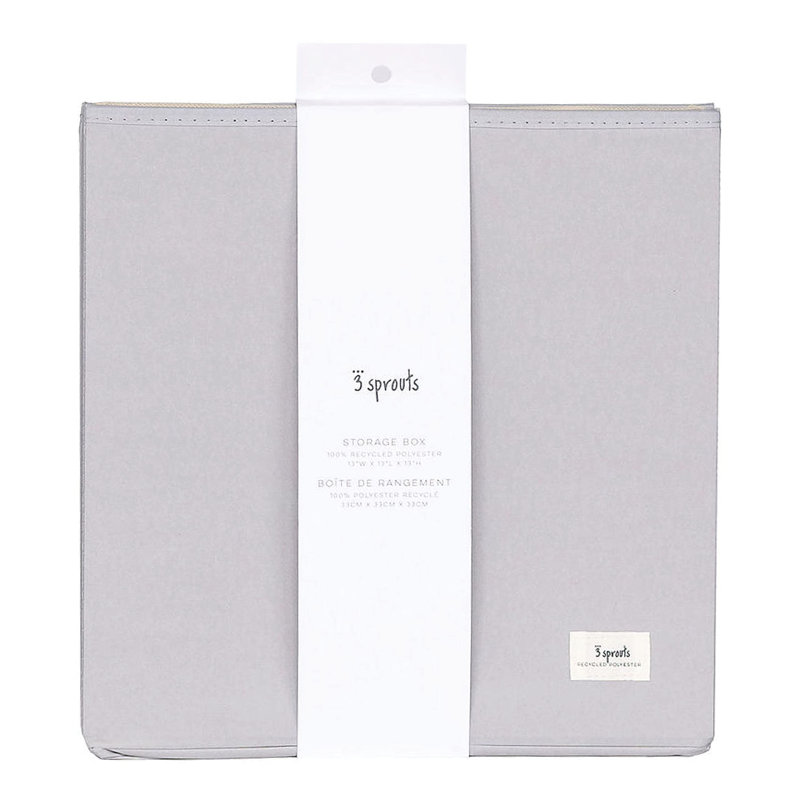 Light Gray Recycled Fabric Open Top Cube Storage Bin