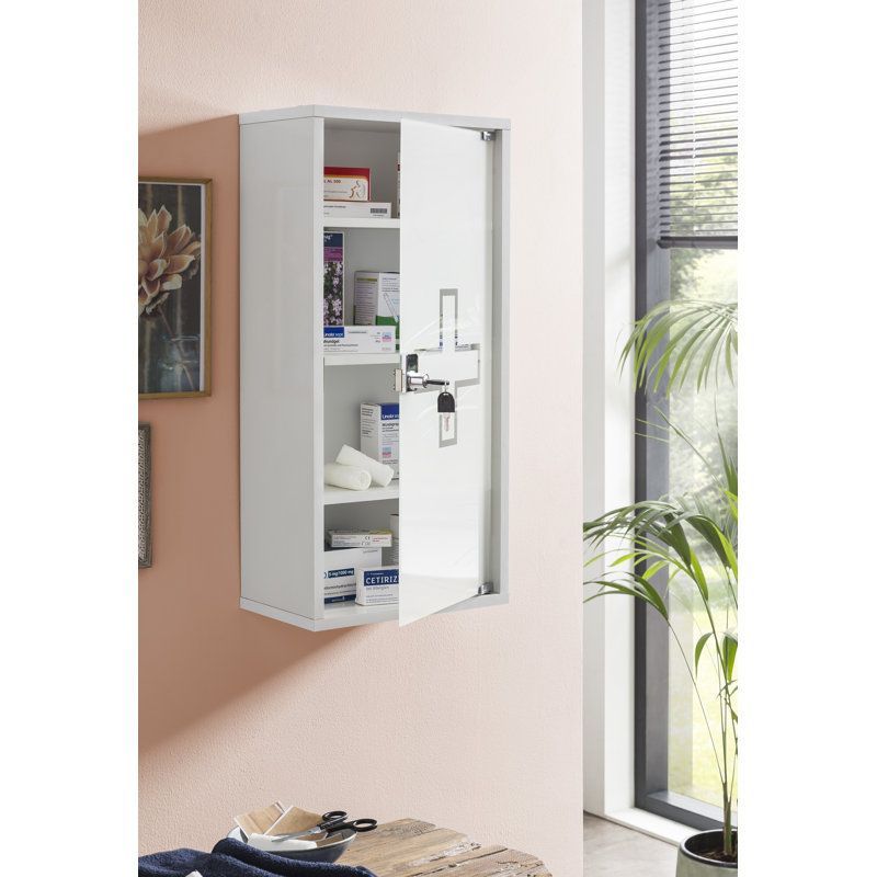 Kincheloe 343 mm W 714 mm H Surface Mirrored Medicine Cabinet 3 Adjustable Shelves