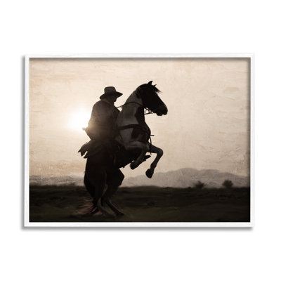 Cowboy et cheval sur toile par Kim Allen