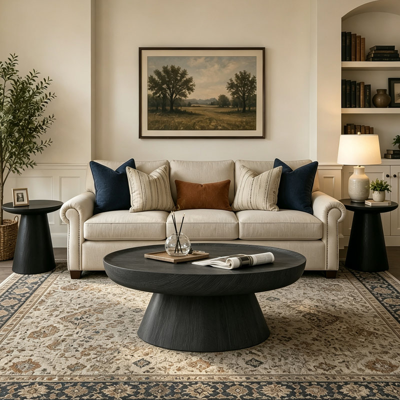 Table basse Mid-Century Modern, Black