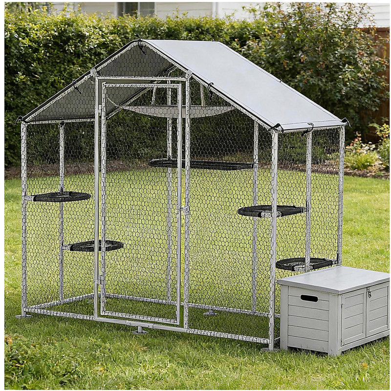 Cage pour animal de compagnie, cage de patio pour chat sans rendez-vous, grande cage d'extérieur pour chat