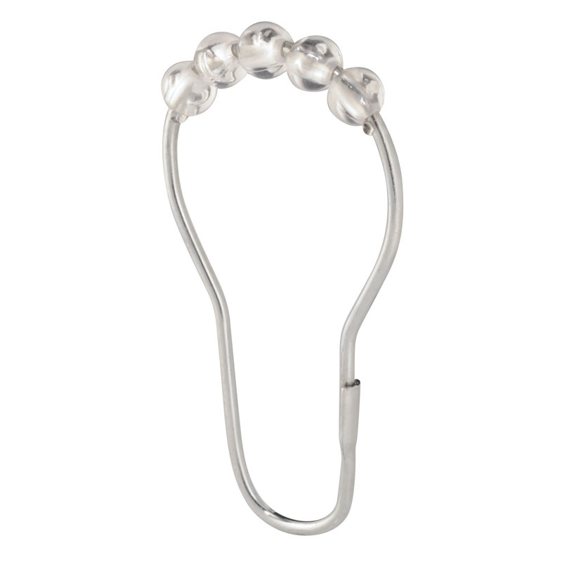 iDesign Rollerz Shower Curtain Hooks, Clear/Chrome