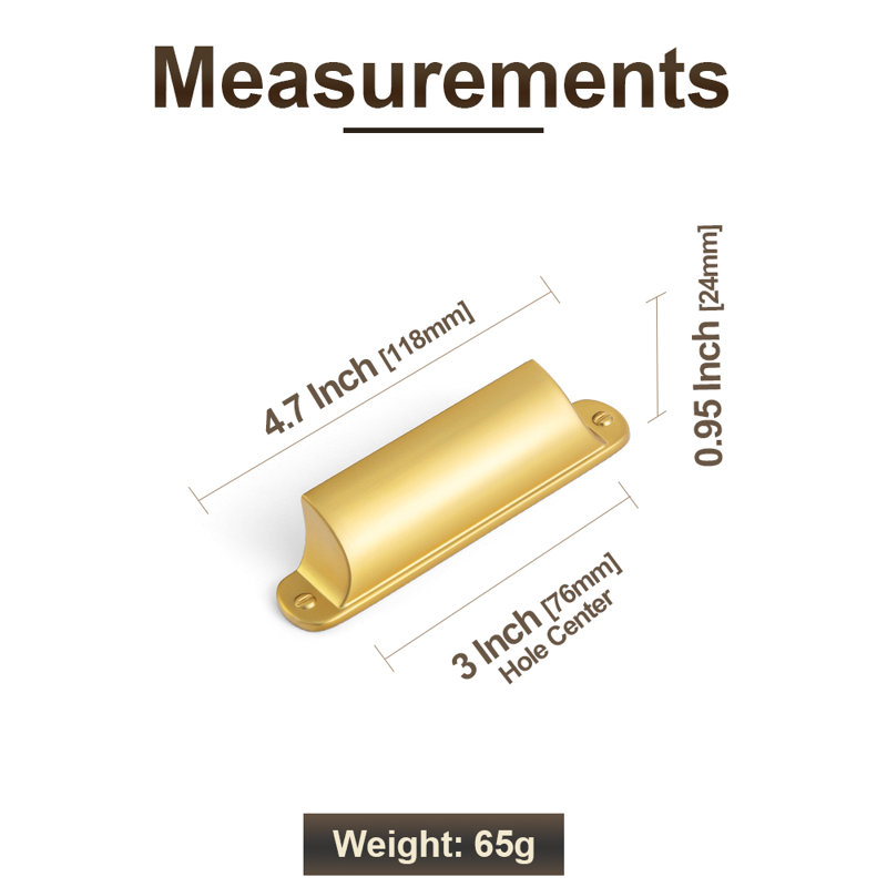 American Classical Cup Pull Multipack, 3", Brushed Gold