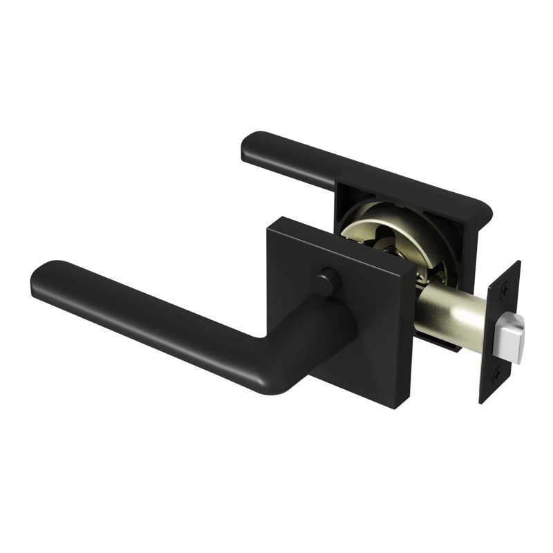Poignée de porte Mirra Design moderne dissimulé pour (lit et salle de bain) - Style minimaliste élégant en noir mat, Noir mat