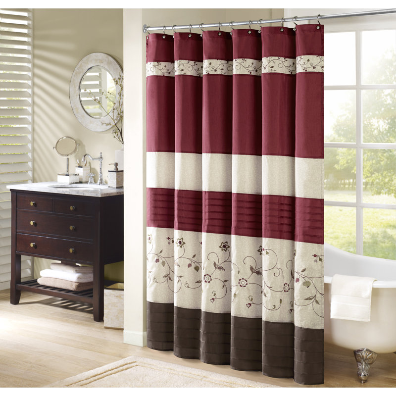 Rideau de douche Serene, Rouge, H 72 po x l 72 po