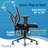Click365 Flow Mid Back Mesh Office Chair, Extra Padded Seat Cushion, Adjustable Armrest Back Height-91688123