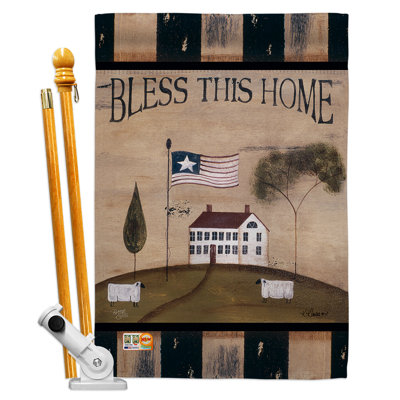 Double Sided 40 in. H x 28 in. W Polyester Flag set