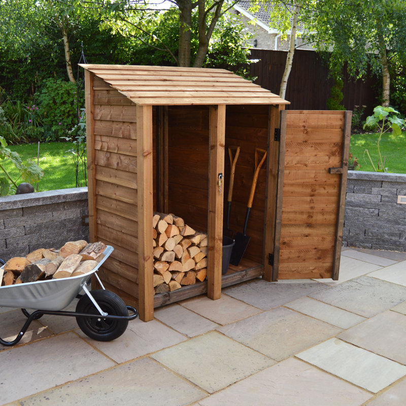 5 Ft. x 3 Ft. Log & Tool Store - Double Bay Multi Storage, Rustic Brown