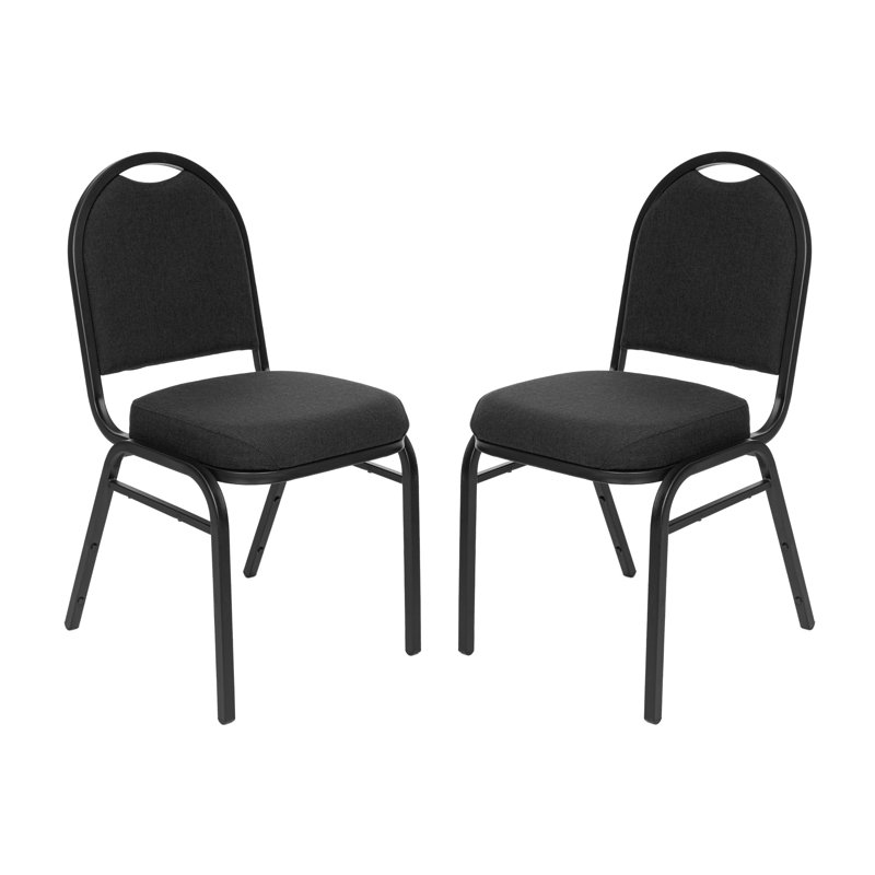 Chaise empilable en tissu Celia (paquet de 2), Noir ébène, Noir