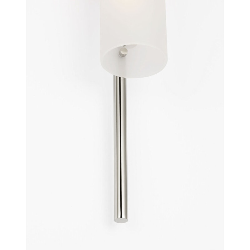 Windchime 25" Tubular Sconce with Soft Etched Glass, Polished Nickel