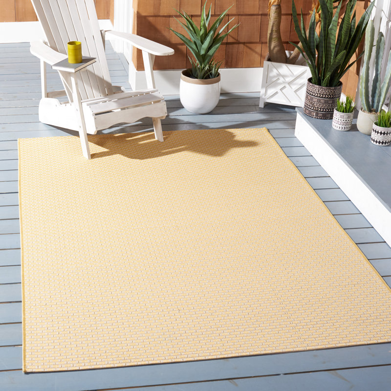 Jhonatan Performance Solid Color Indoor/Outdoor Area Rug, Rectangle 5'3" x 7'7"