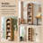 Ahart 76" Tall Arched Bathroom Storage Cabinet,5-Tier Narrow Arched Bathroom Cabinet with Adjustable Shelves,Featuring Storage & Open Shelves-418524314-414023378