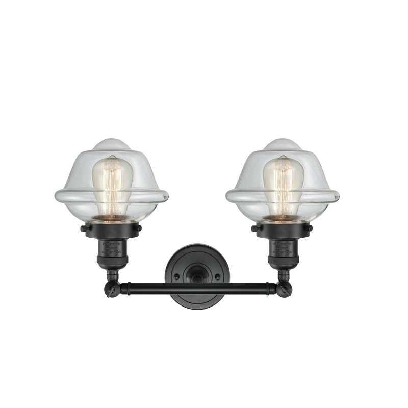 Gebhart 2 - Light Dimmable Vanity Light, 6 Watt Vinage LED Bulb, Clear, Matte Black