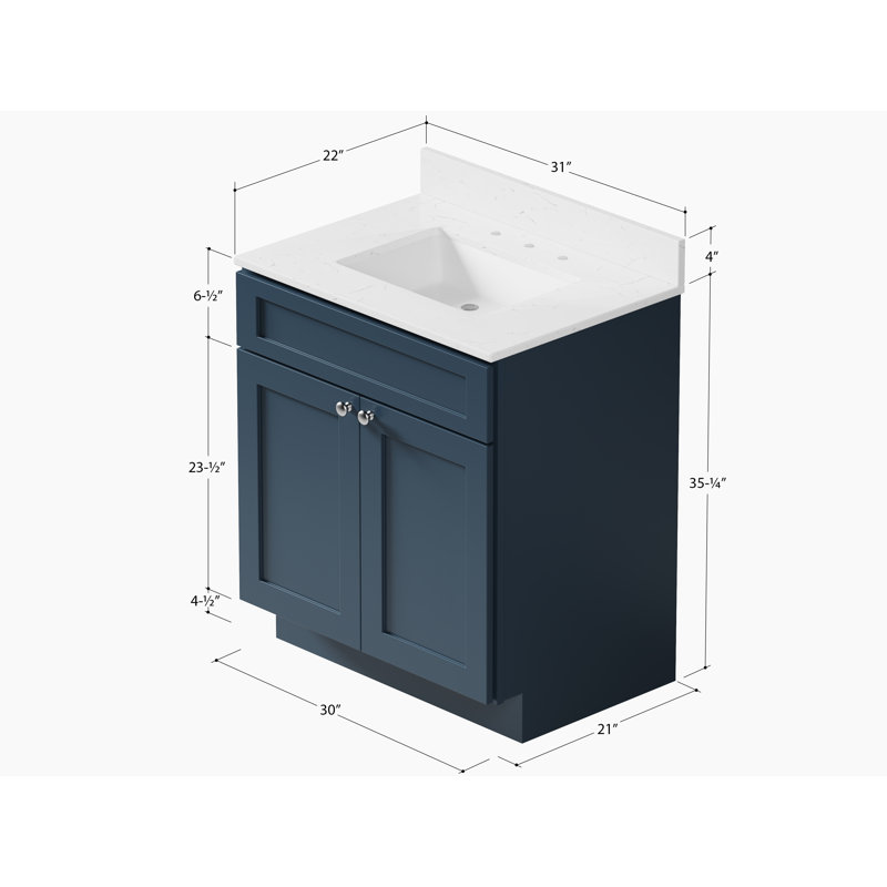 Chrisna 30" Single Bathroom Vanity Set, Blue