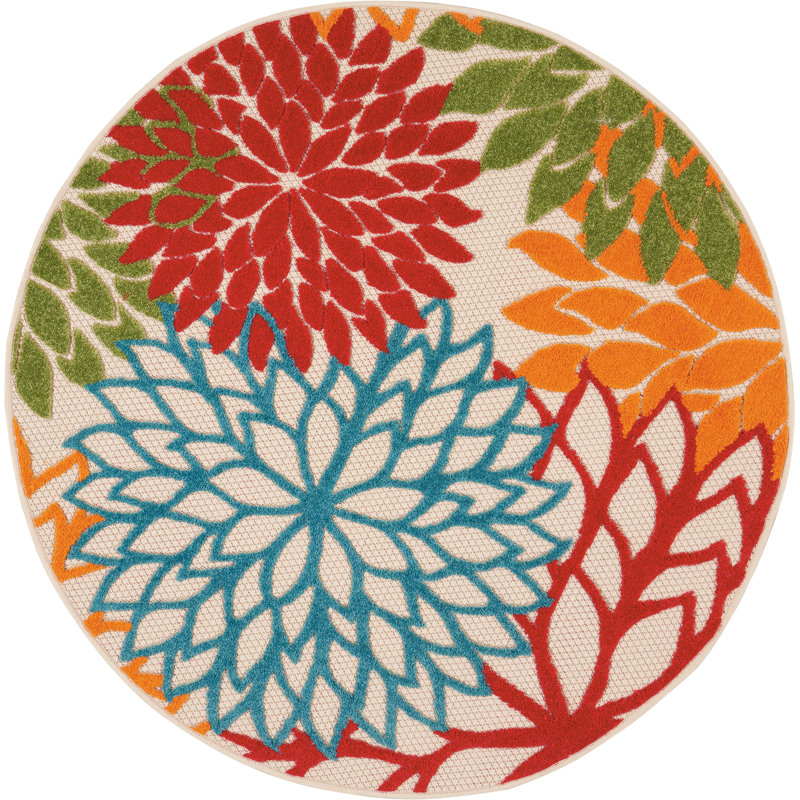 Abela Floral Indoor Rug, Round 5'3"