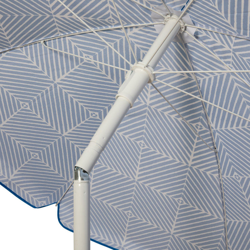Chaise de plage avec parasol Edwin, Bleu Athènes
