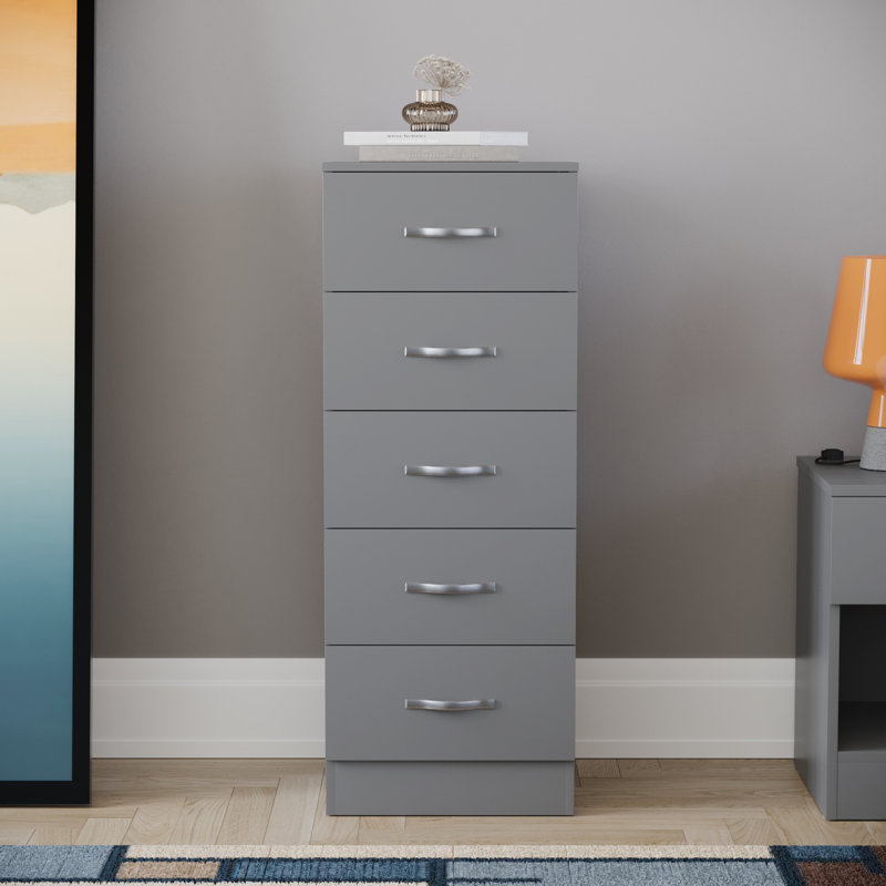 Maybery 34.5cm W 5 - Drawer Chest of Drawers, Grey