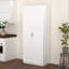 Armoire de cuisine blanche avec portes et tablettes réglables Buffet autoportant pour cuisine