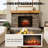 27 Inch Free Standing Electric Fireplace Log Set Insert, 750w/1500w Heater, 6 Flame Colors With 5 Brightness, Crackling Sound, Remote Control-413203250