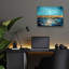 Art mural en verre épique «Blue Sunset» par Svetlana Aleynikova, 16 po x 12 po