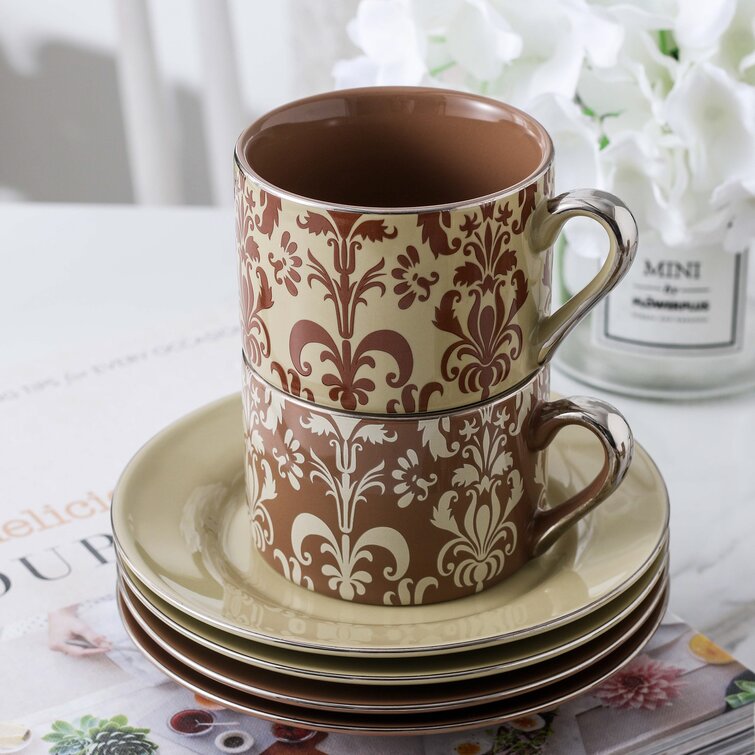Panbado 12.5 oz. White 6-Piece 5 in. Porcelain Mug Set Coffee Mug